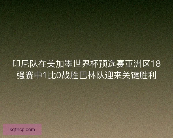 印尼队在美加墨世界杯预选赛亚洲区18强赛中1比0战胜巴林队迎来关键胜利